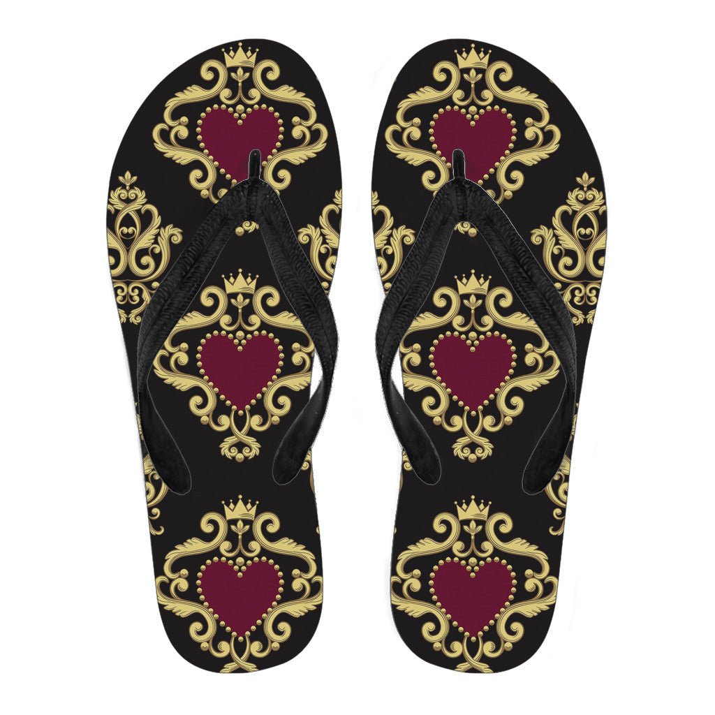 Luxury Royal Hearts Women's Flip Flops - Carbone's Marketplace