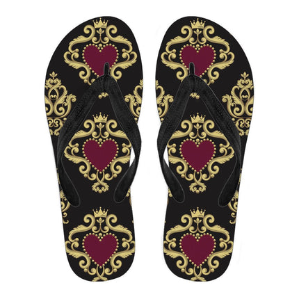Luxury Royal Hearts Women's Flip Flops - Carbone's Marketplace