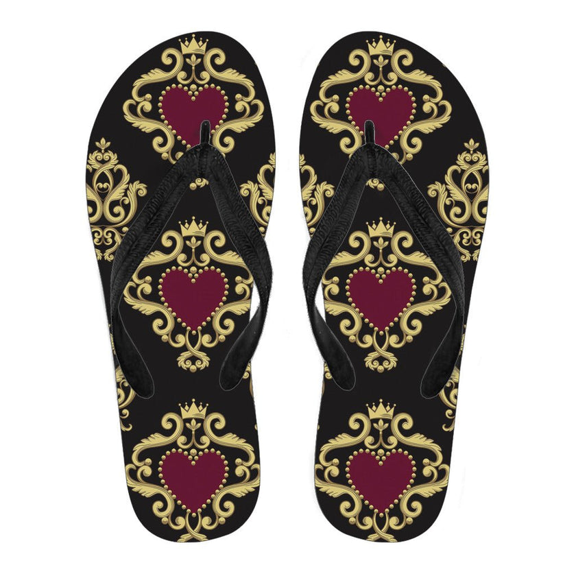 Luxury Royal Hearts Women's Flip Flops - Carbone's Marketplace