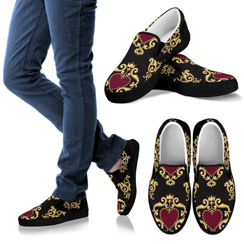 Luxury Royal Hearts Women's Slip Ons - Carbone's Marketplace