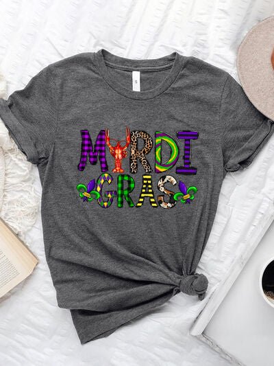 MARDI GRAS Round Neck Short Sleeve T-Shirt - Carbone's Marketplace