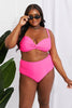 Marina West Swim Take A Dip Twist High - Rise Bikini in Pink - Carbone's Marketplace