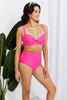 Marina West Swim Take A Dip Twist High - Rise Bikini in Pink - Carbone's Marketplace