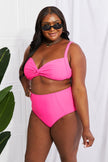 Marina West Swim Take A Dip Twist High - Rise Bikini in Pink - Carbone's Marketplace