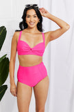 Marina West Swim Take A Dip Twist High - Rise Bikini in Pink - Carbone's Marketplace