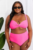 Marina West Swim Take A Dip Twist High - Rise Bikini in Pink - Carbone's Marketplace