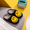 Melody Smiley Face Slippers - Black & Yellow - Carbone's Marketplace