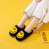 Melody Smiley Face Slippers - Black & Yellow - Carbone's Marketplace