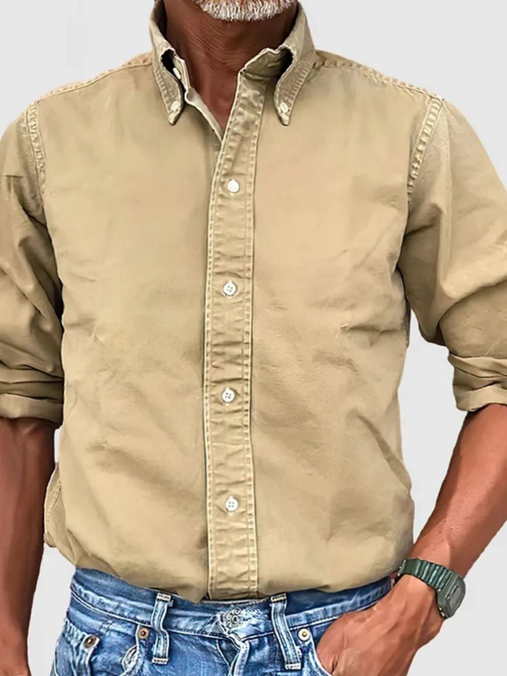 Men's Full Size Collared Neck Button Down Shirt Plus Size - Carbone's Marketplace