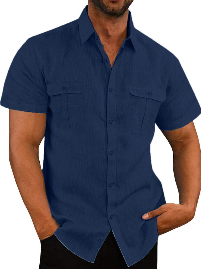 Men's Plus Size Collared Neck Short Sleeve Shirt - Carbone's Marketplace