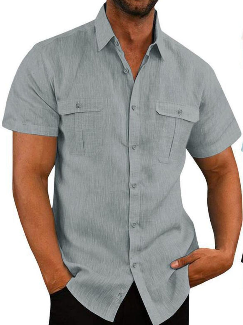 Men's Plus Size Collared Neck Short Sleeve Shirt - Carbone's Marketplace