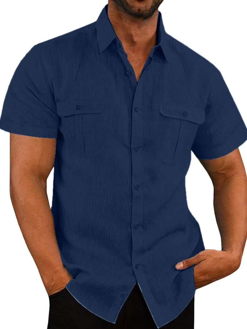 Men's Plus Size Collared Neck Short Sleeve Shirt - Carbone's Marketplace