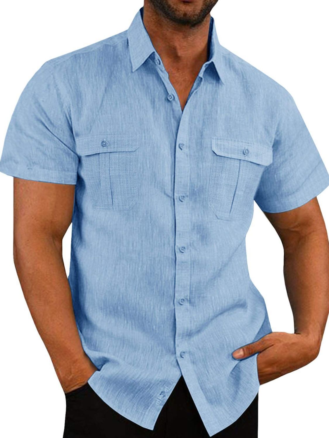 Men's Plus Size Collared Neck Short Sleeve Shirt - Carbone's Marketplace