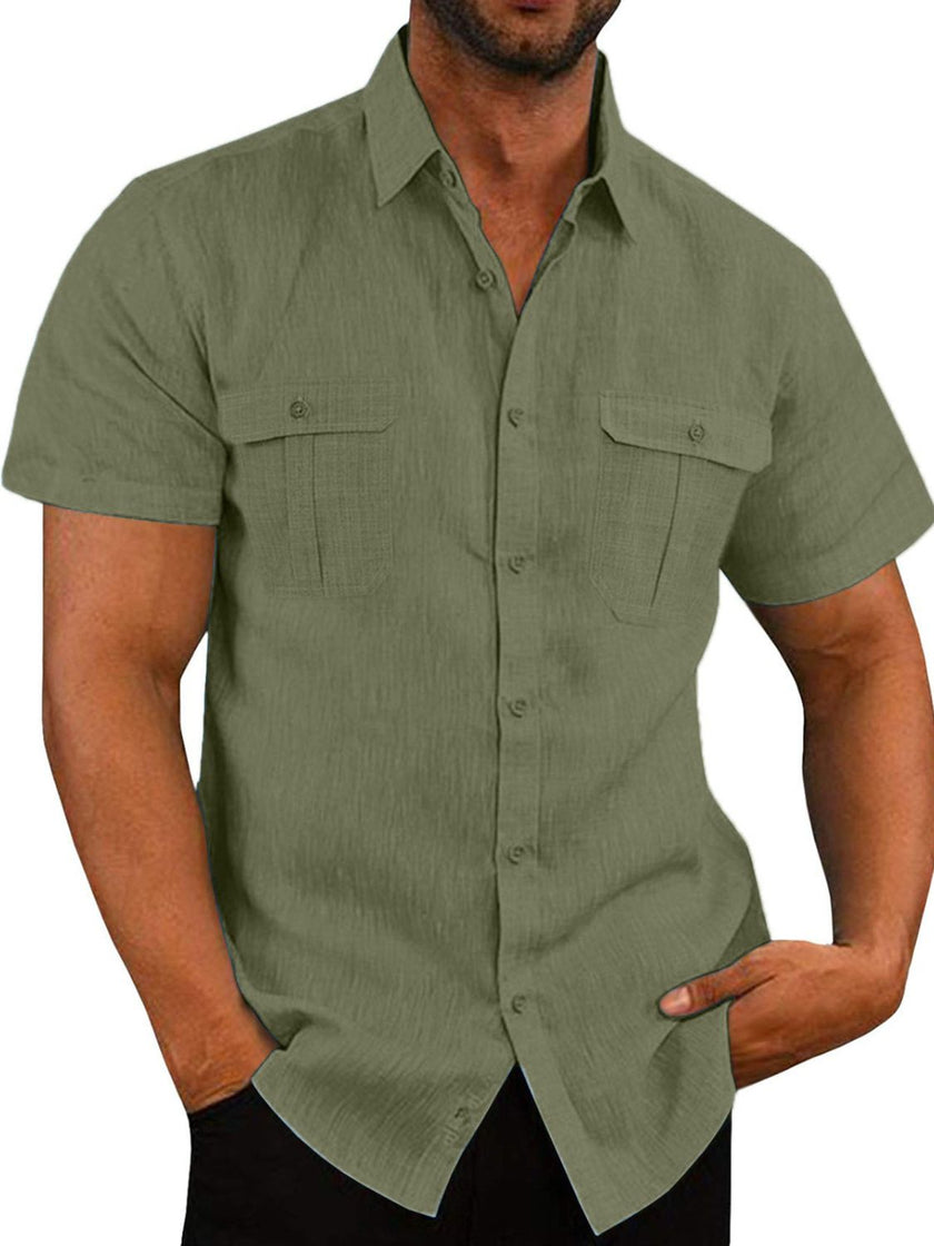 Men's Plus Size Collared Neck Short Sleeve Shirt - Carbone's Marketplace