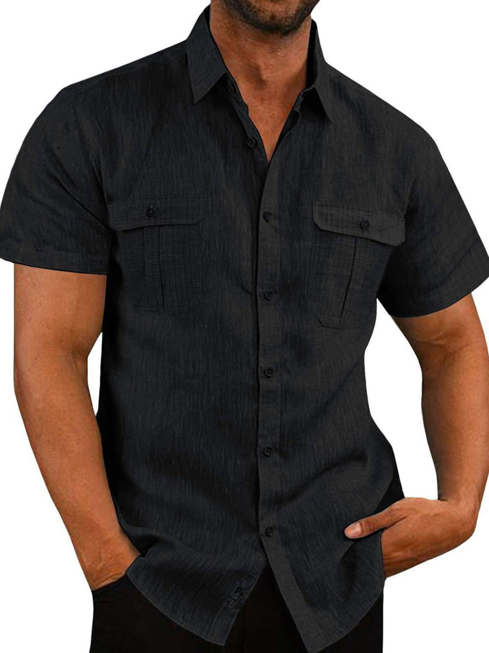 Men's Plus Size Collared Neck Short Sleeve Shirt - Carbone's Marketplace