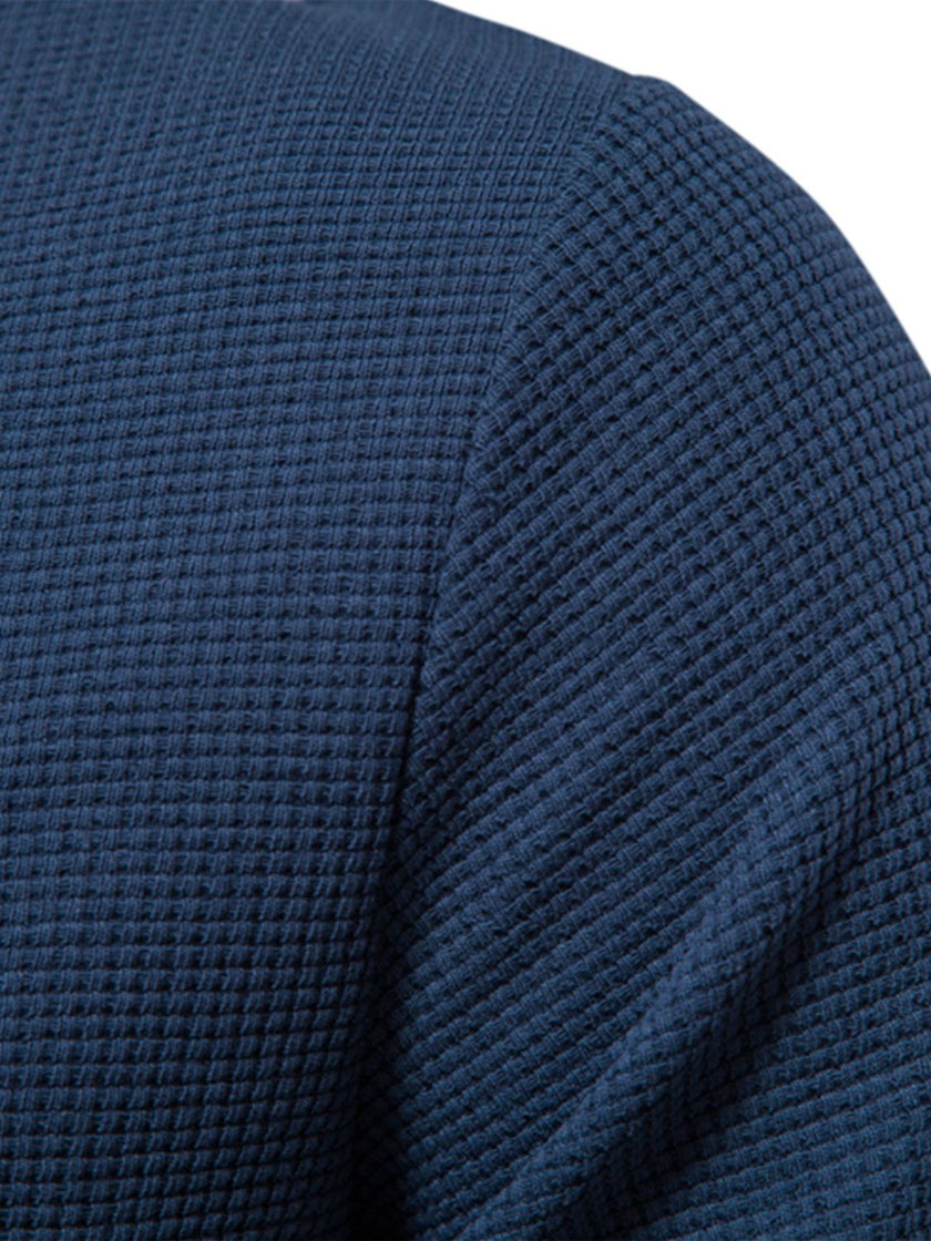 Men's Waffle - Knit Round Neck T-Shirt - Carbone's Marketplace