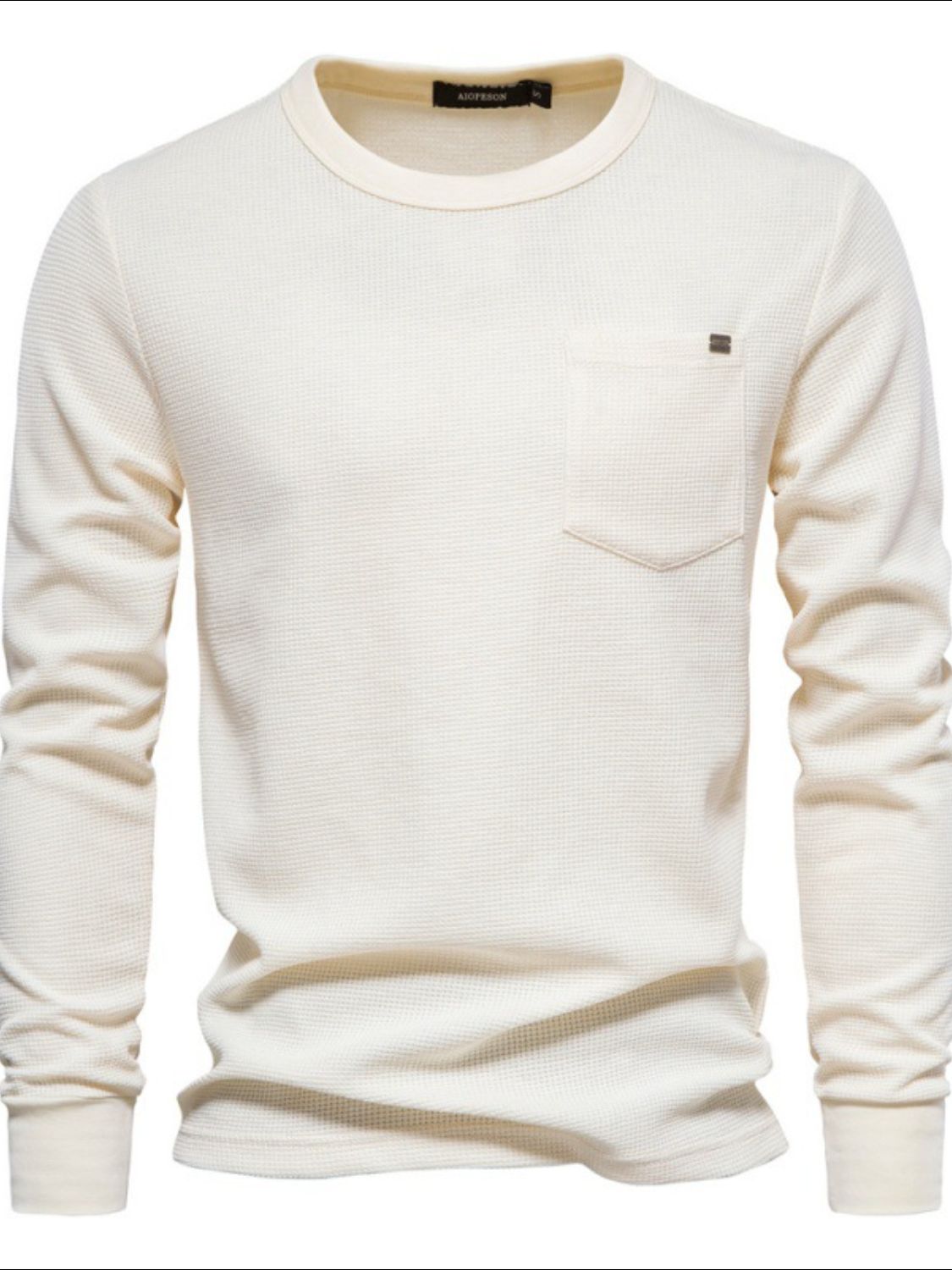 Men's Waffle - Knit Round Neck T-Shirt - Carbone's Marketplace