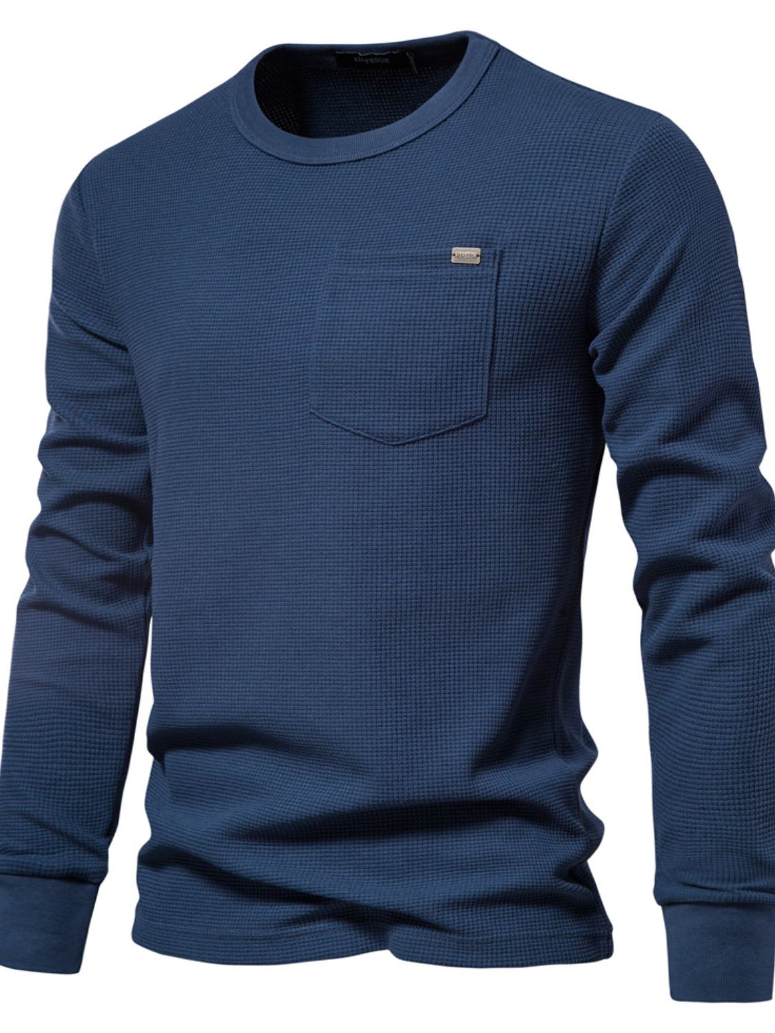 Men's Waffle - Knit Round Neck T-Shirt - Carbone's Marketplace
