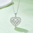 Moissanite 925 Sterling Silver Heart Shape Necklace - Carbone's Marketplace