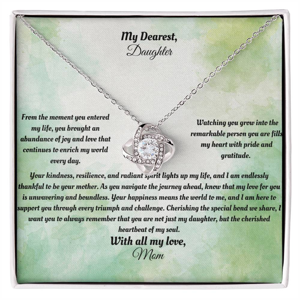 My Dearest Daughter Love Knot Necklace - Carbone's Marketplace