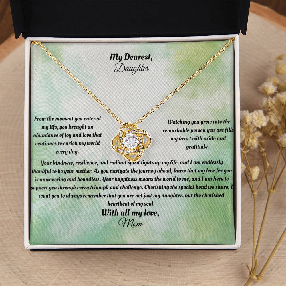 My Dearest Daughter Love Knot Necklace - Carbone's Marketplace