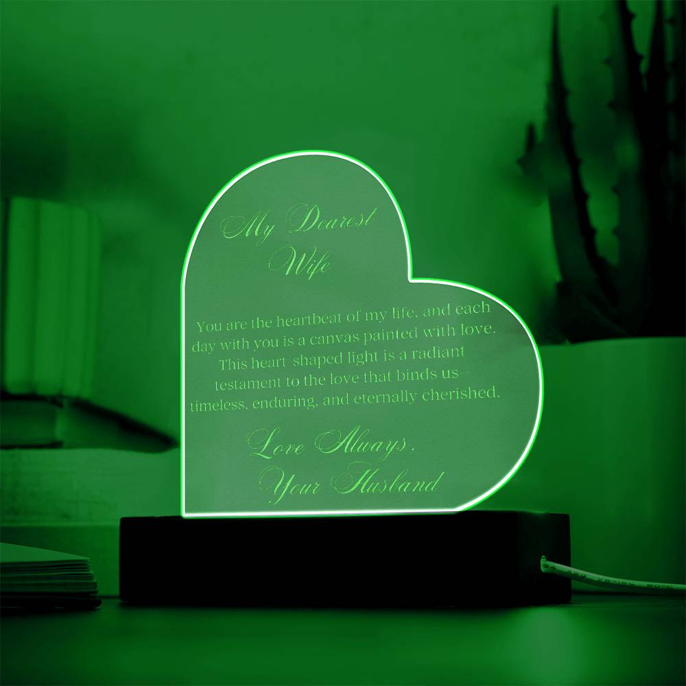 My Dearest Wife Acrylic Light - Carbone's Marketplace