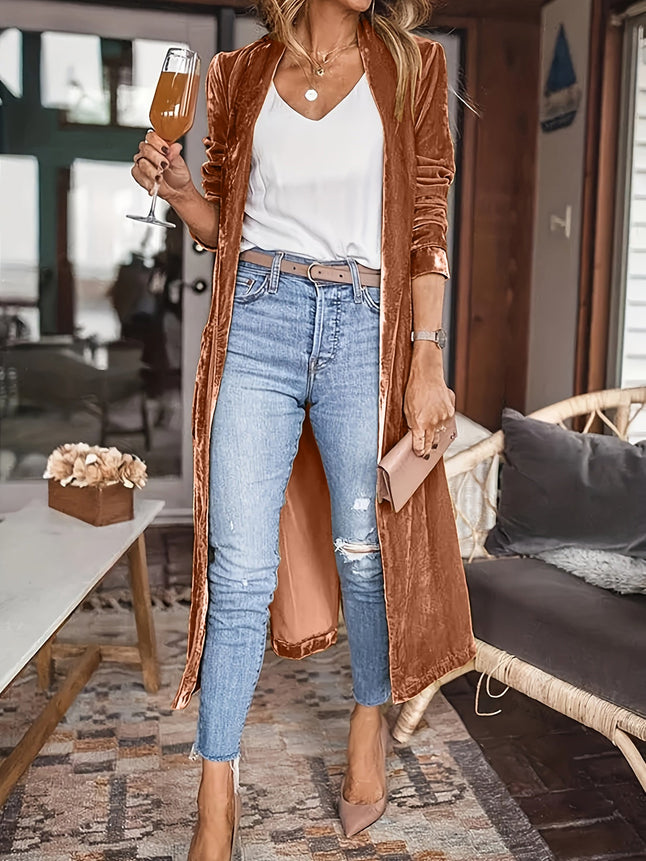 Open Front Long Sleeve Coat - Carbone's Marketplace