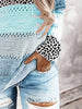 Openwork Leopard Drawstring Hooded Sweater - 6 Color Choices - Carbone's Marketplace