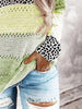 Openwork Leopard Drawstring Hooded Sweater - 6 Color Choices - Carbone's Marketplace