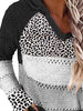 Openwork Leopard Drawstring Hooded Sweater - 6 Color Choices - Carbone's Marketplace