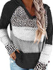 Openwork Leopard Drawstring Hooded Sweater - 6 Color Choices - Carbone's Marketplace