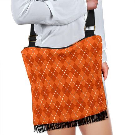 Orange Diamond Crossbody Boho Handbag - Carbone's Marketplace