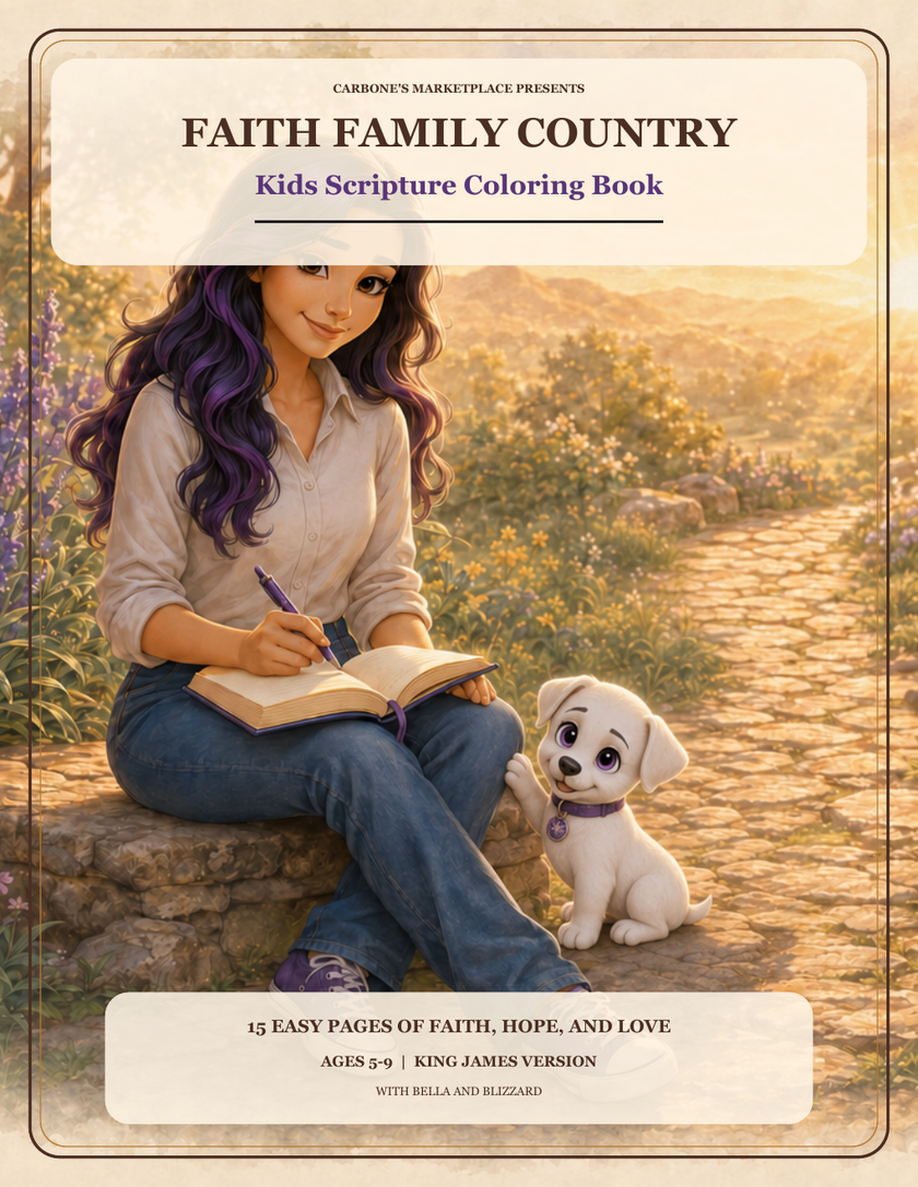 Faith Family Country Kids Scripture Coloring Book - Free Printable PDF