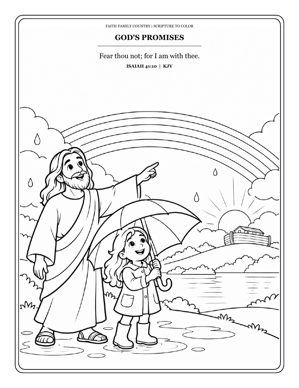 Faith Family Country Kids Scripture Coloring Book - Free Printable PDF