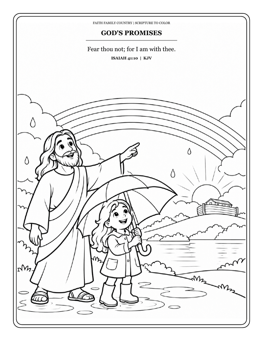 Faith Family Country Kids Scripture Coloring Book - Free Printable PDF