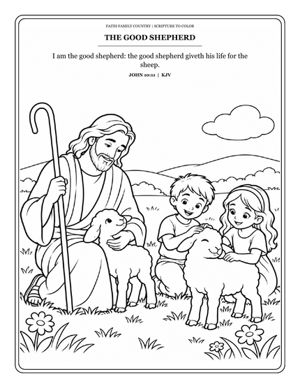 Faith Family Country Kids Scripture Coloring Book - Free Printable PDF