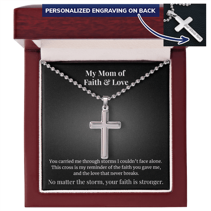 Personalized Cross Necklace - A Mom’s Faith & Love - Carbone's Marketplace