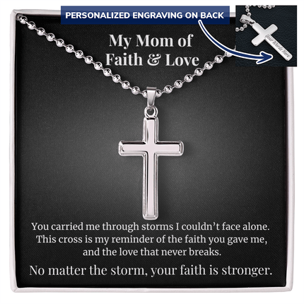 Personalized Cross Necklace - A Mom’s Faith & Love - Carbone's Marketplace
