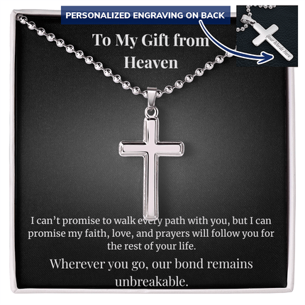 Personalized Cross Necklace – To My Gift from Heaven - Carbone's Marketplace