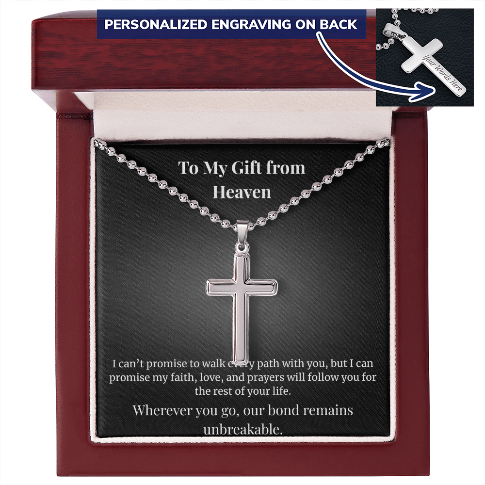 Personalized Cross Necklace – To My Gift from Heaven - Carbone's Marketplace