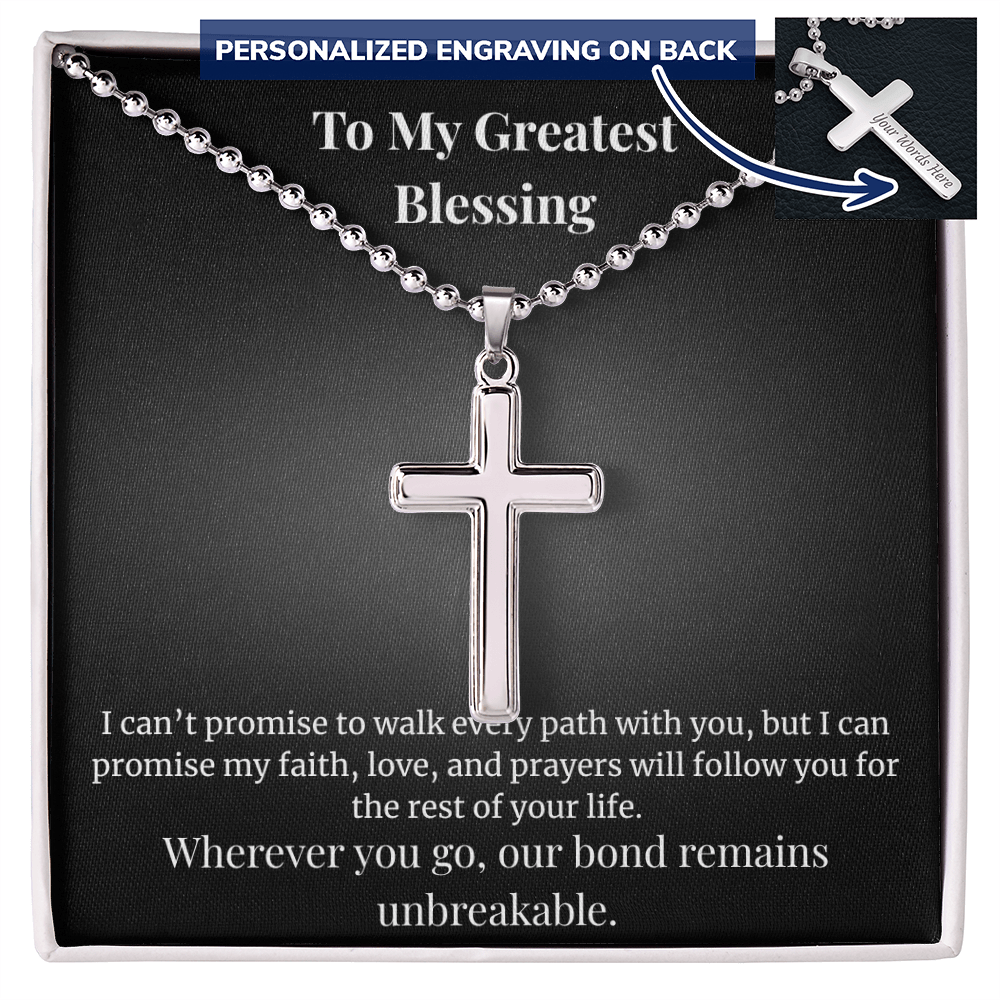 Personalized Cross Necklace – To My Greatest Blessing - Carbone's Marketplace