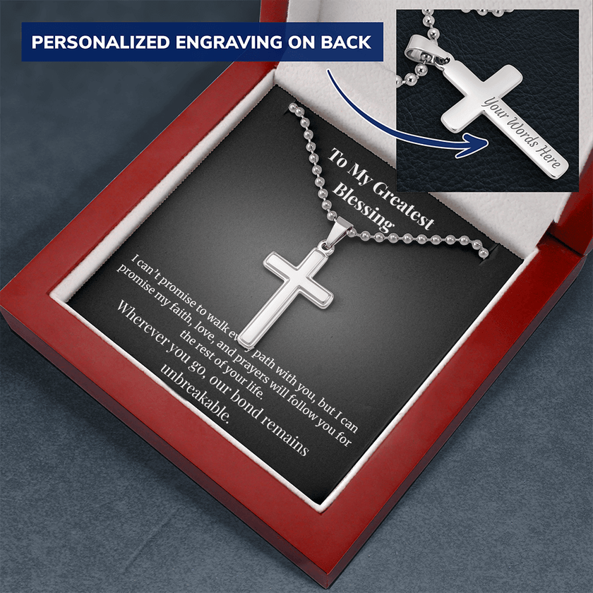 Personalized Cross Necklace – To My Greatest Blessing - Carbone's Marketplace