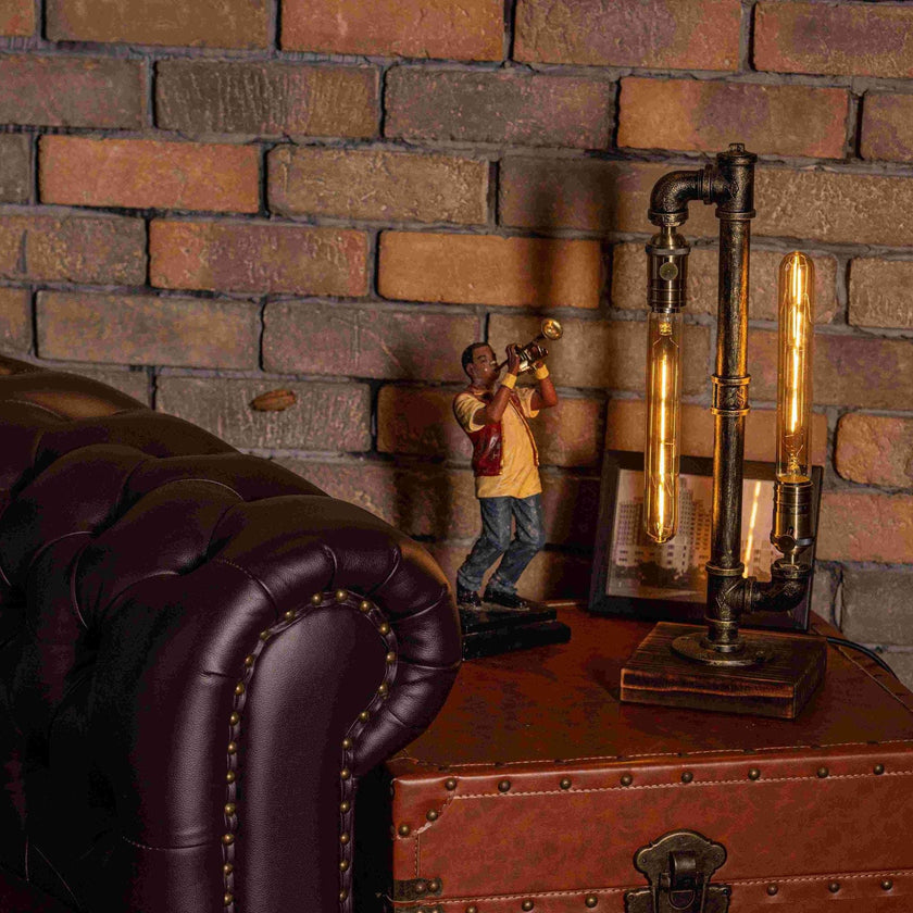 Phantom Steampunk Handmade Vintage Adjustable Pipe Lamp - Carbone's Marketplace