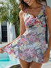 Printed Surplice Wide Strap Two - Piece Swim Set - Carbone's Marketplace