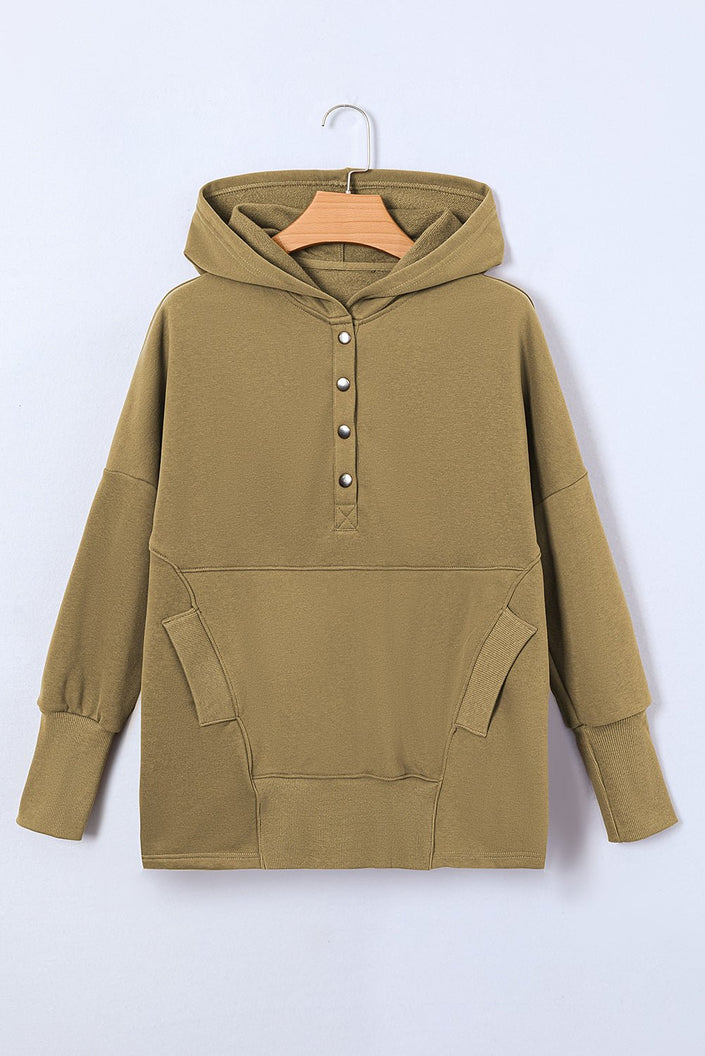 Quarter - Snap Dropped Shoulder Hoodie - Carbone's Marketplace