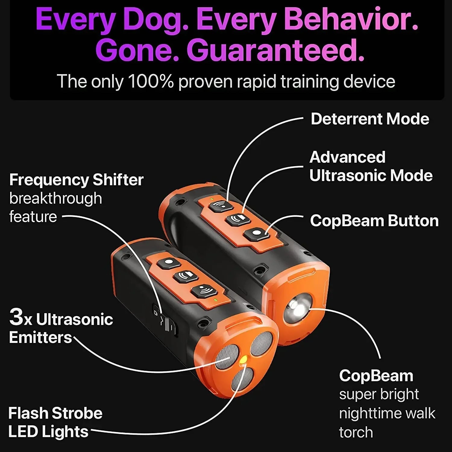 Rechargeable Anti Dog Bark Deterrent Device With LED Flashlight - Carbone's Marketplace