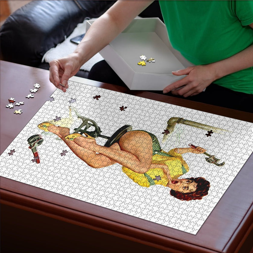 Retro Pin Up Mechanic Jigsaw Puzzle - Carbone's Marketplace