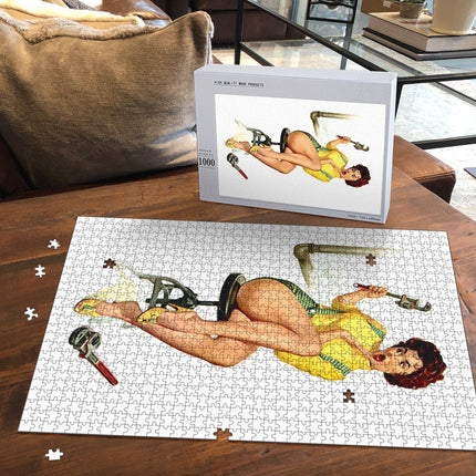 Retro Pin Up Mechanic Jigsaw Puzzle - Carbone's Marketplace