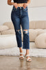 RFM Crop Dylan Full Size Tummy Control Distressed High Waist Raw Hem Jeans - Carbone's Marketplace