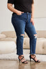 RFM Crop Dylan Full Size Tummy Control Distressed High Waist Raw Hem Jeans - Carbone's Marketplace